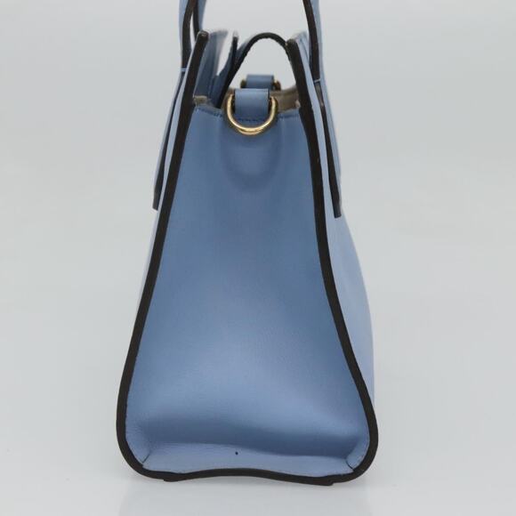 GUCCI Hand Bag Leather Blue Gold - Picture 5 of 16